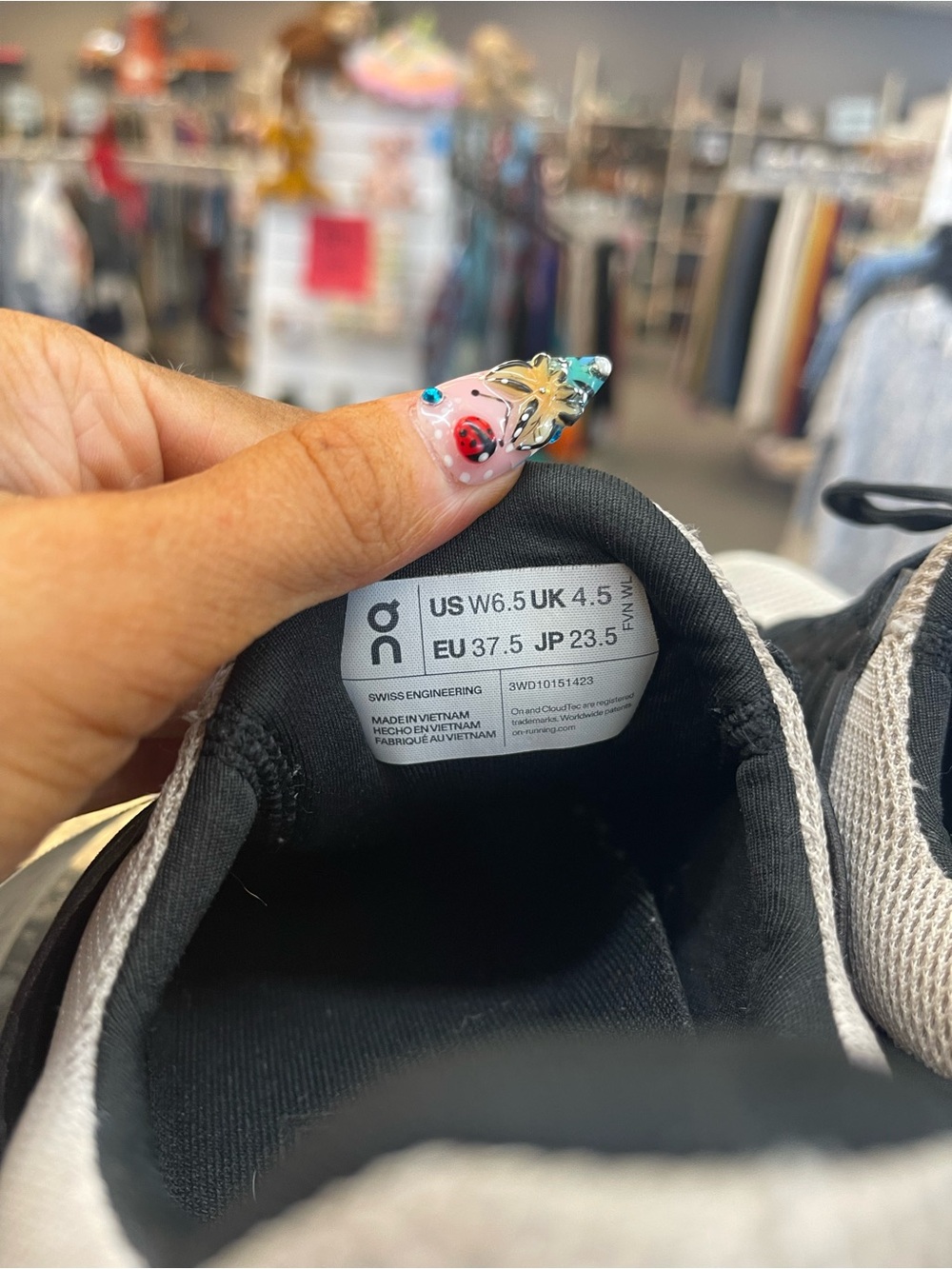 On Running Women's Cloud Sneakers in Light Gray and Black - Picture 6 of 12
